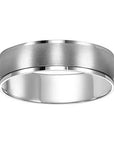 White Gold Satin-Center Men's Band - Skeie's Jewelers