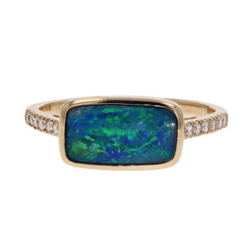 Yellow Gold Opal Gemstone Ring by Kimberly Collins - Skeie's Jewelers