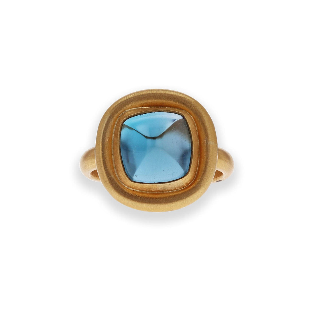 Yellow Gold London Blue Topaz Sugarloaf Cabochon Ring by Lika Behar - Skeie's Jewelers