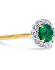 Emerald and Diamond Halo Ring - Skeie's Jewelers
