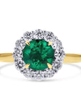 Emerald and Diamond Halo Ring - Skeie's Jewelers