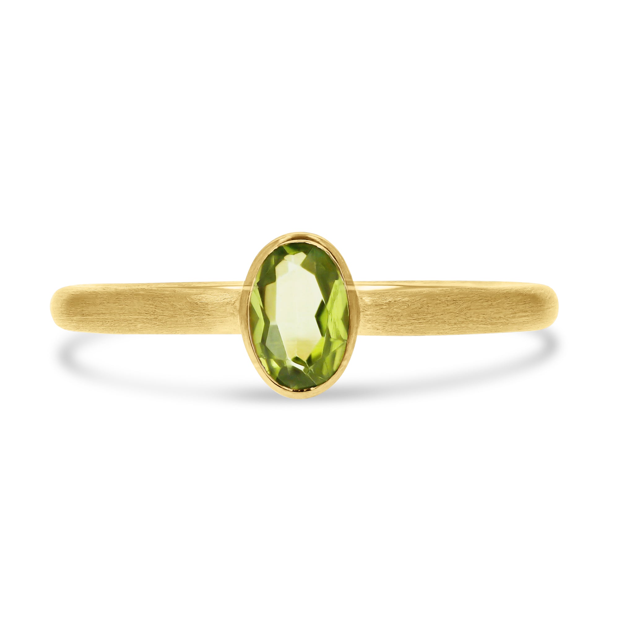 Peridot Bezel-Set Gold Ring - Skeie's Jewelers