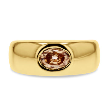 Oval Gold Zircon Bubble Ring