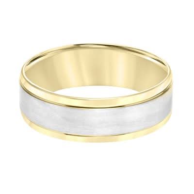 Two-Tone Yellow and White Gold Polished Men's Band - Skeie's Jewelers