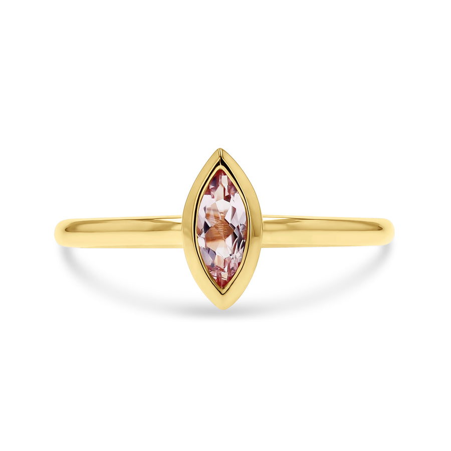 Marquis-Cut Morganite Bezel Ring