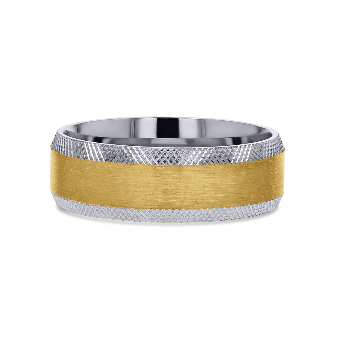 Two-Tone Gold Cross-Etched Men's Band