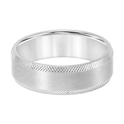 Two-Tone Gold Cross-Etched Men's Band - Skeie's Jewelers