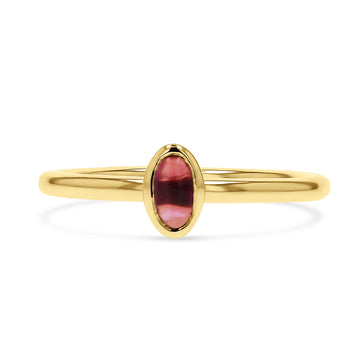 Pink Tourmaline Bezel-Set Ring