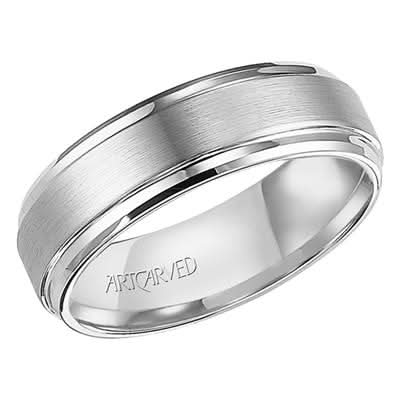 Tungsten Carbide Comfort Fit Satin Center Men's Band - Skeie's Jewelers