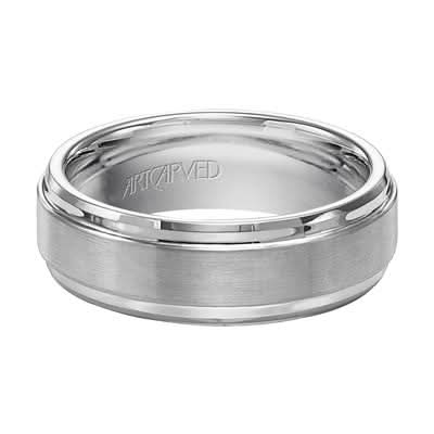 Tungsten Carbide Comfort Fit Satin Center Men's Band - Skeie's Jewelers