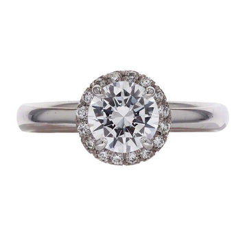 18k White Gold Diamond Bezel Engagement Ring - Skeie's Jewelers