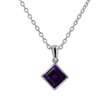 White Gold Amethyst Pendant Necklace - Skeie's Jewelers