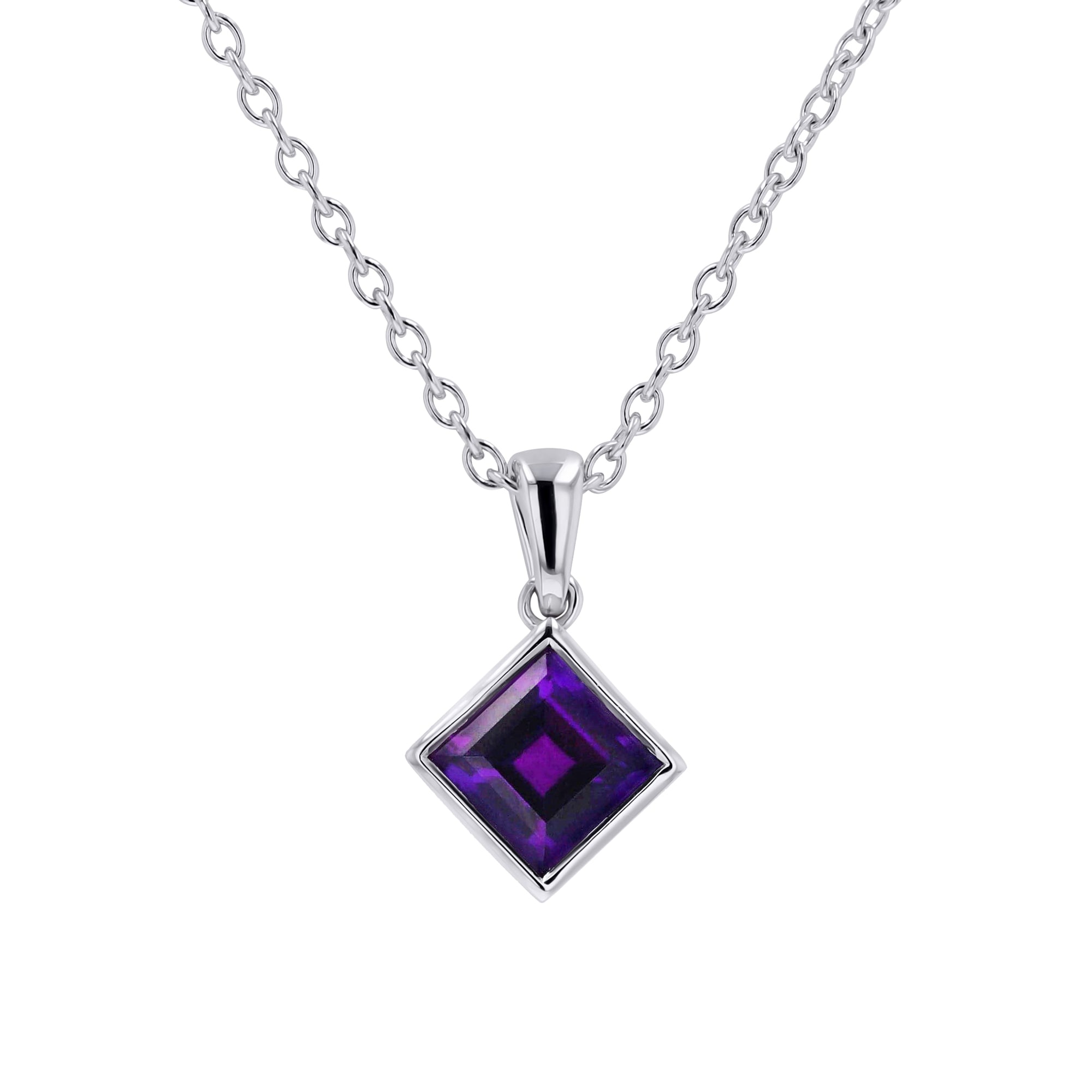 Princess-Cut Amethyst Necklace - Skeie's Jewelers