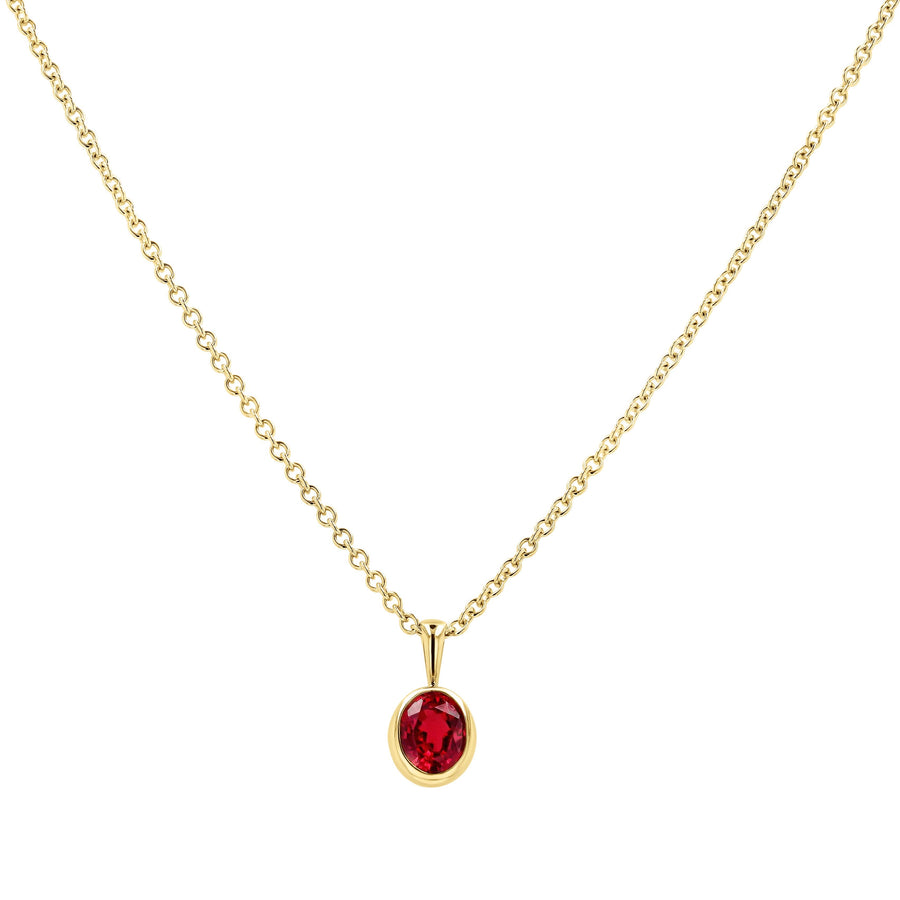 Red Spinel Bezel-Set Necklace