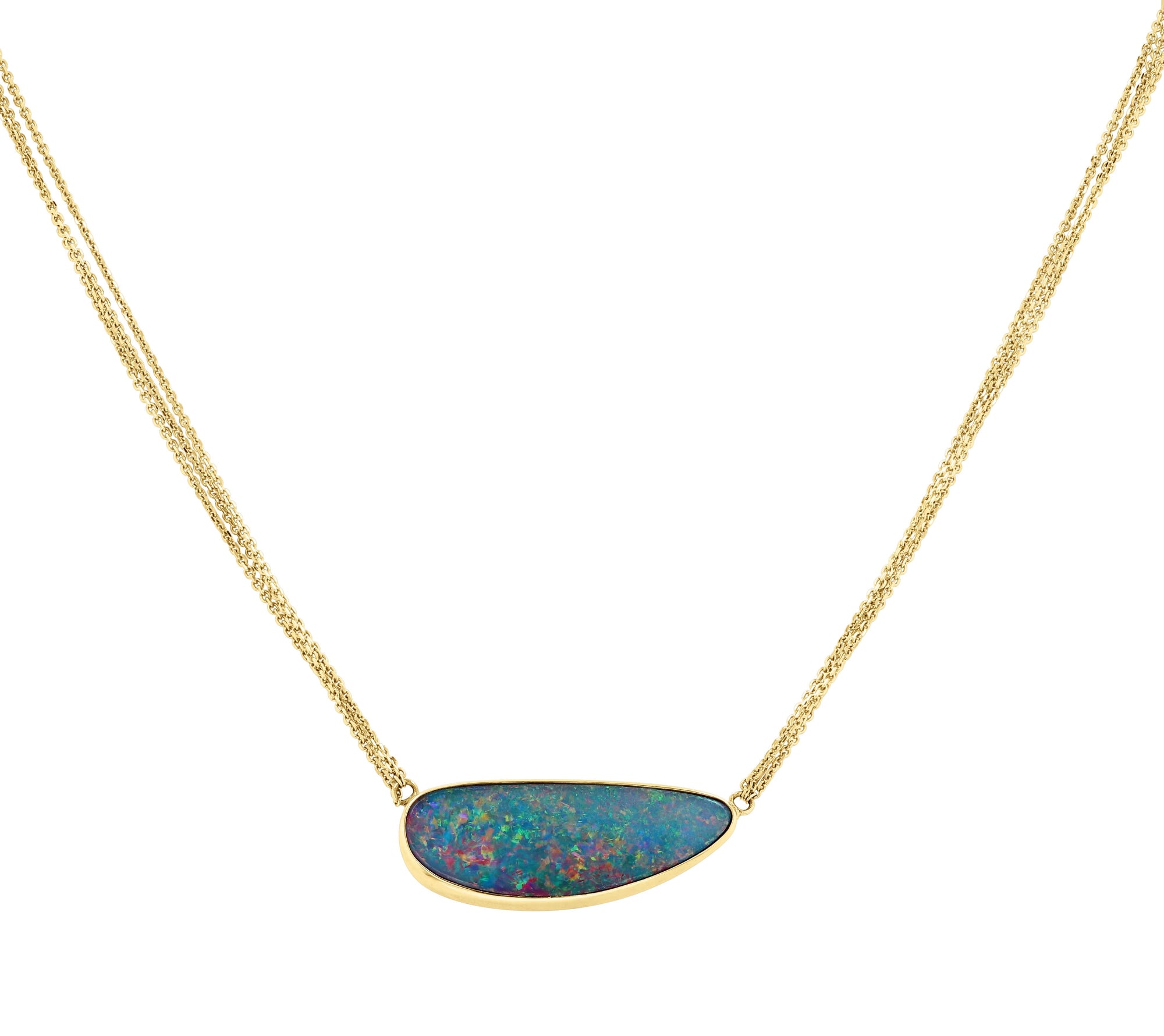 Triple Chain Boulder Opal Pendant by Kimberly Collins - Skeie's Jewelers