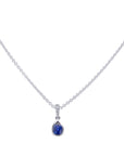 Blue Sapphire Pear-Cut Pendant Necklace - Skeie's Jewelers