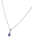 Blue Sapphire Pear-Cut Pendant Necklace - Skeie's Jewelers