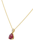 Rhodolite Garnet with Pave Diamond Pear-Cut Pendant - Skeie's Jewelers