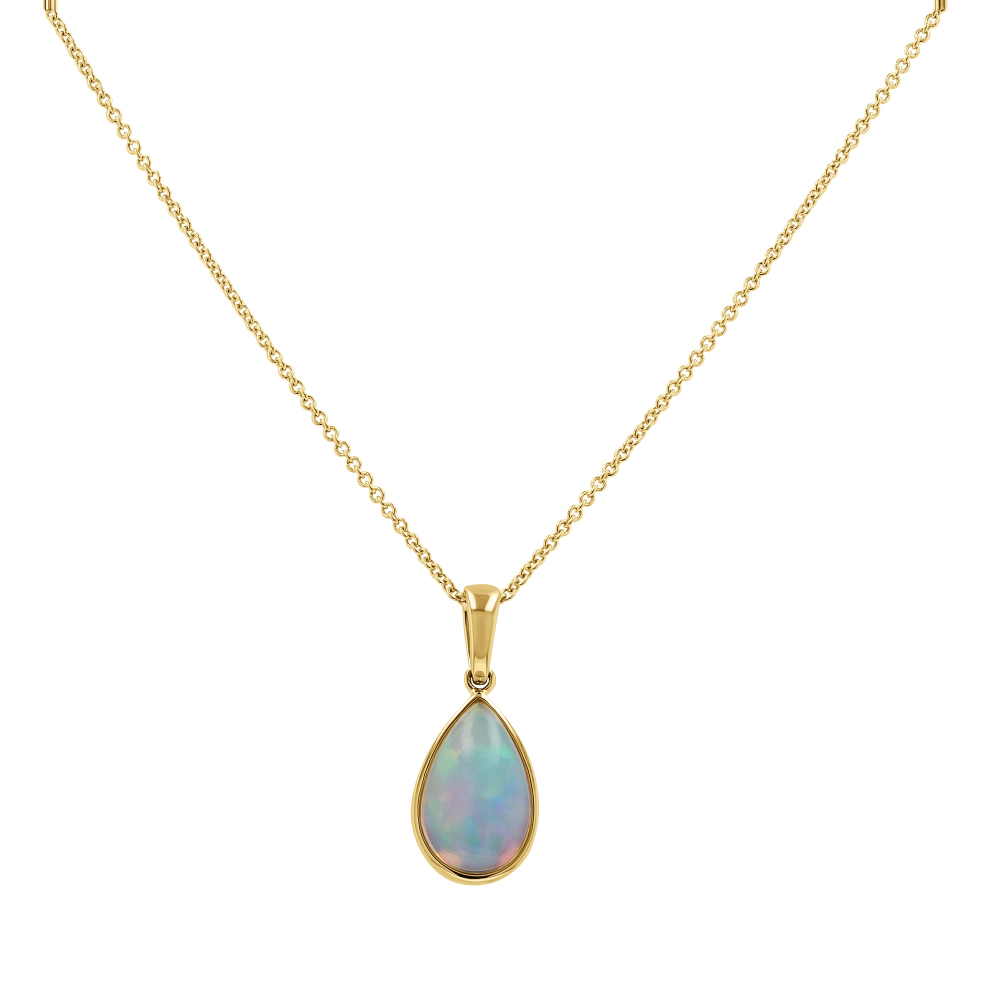 Ethiopian Opal Bezel Pendant Necklace - Skeie's Jewelers