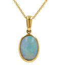 Ethiopian Opal Bezel Pendant Necklace - Skeie's Jewelers