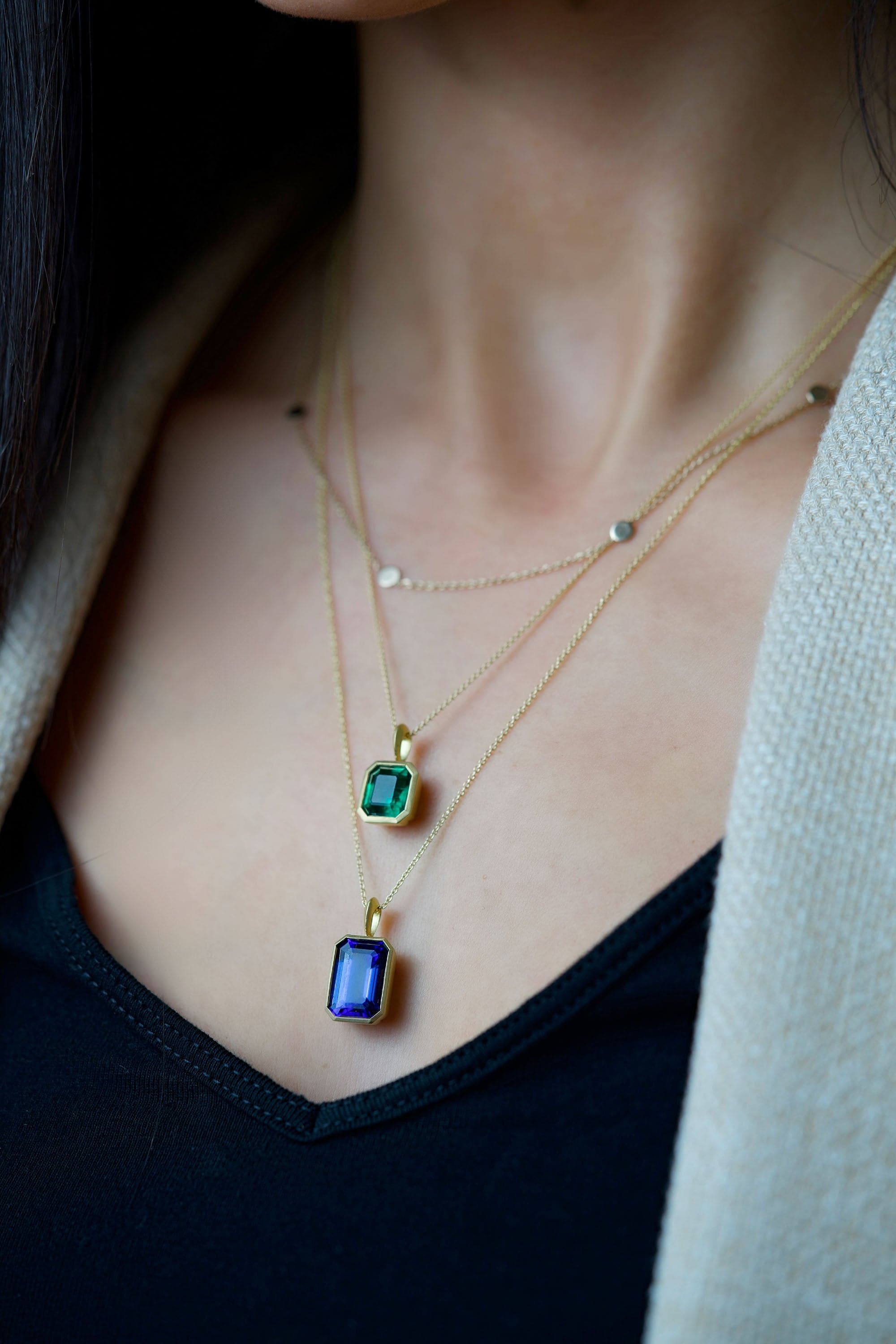 Yellow Gold Tanzanite Pendant Necklace - Skeie's Jewelers