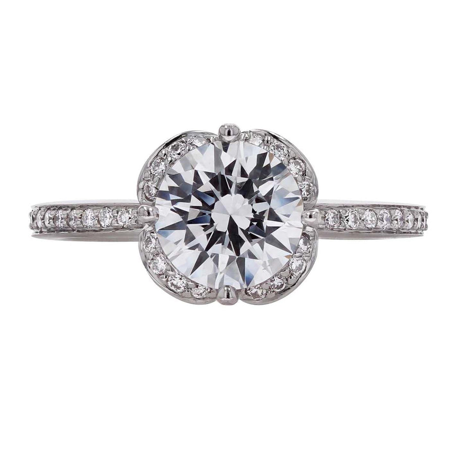 Ritani 18k White Gold Vintage Halo Engagement Ring - Skeie's Jewelers
