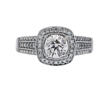 Zeghani DImoand Halo Engagement Ring - Skeie's Jewelers