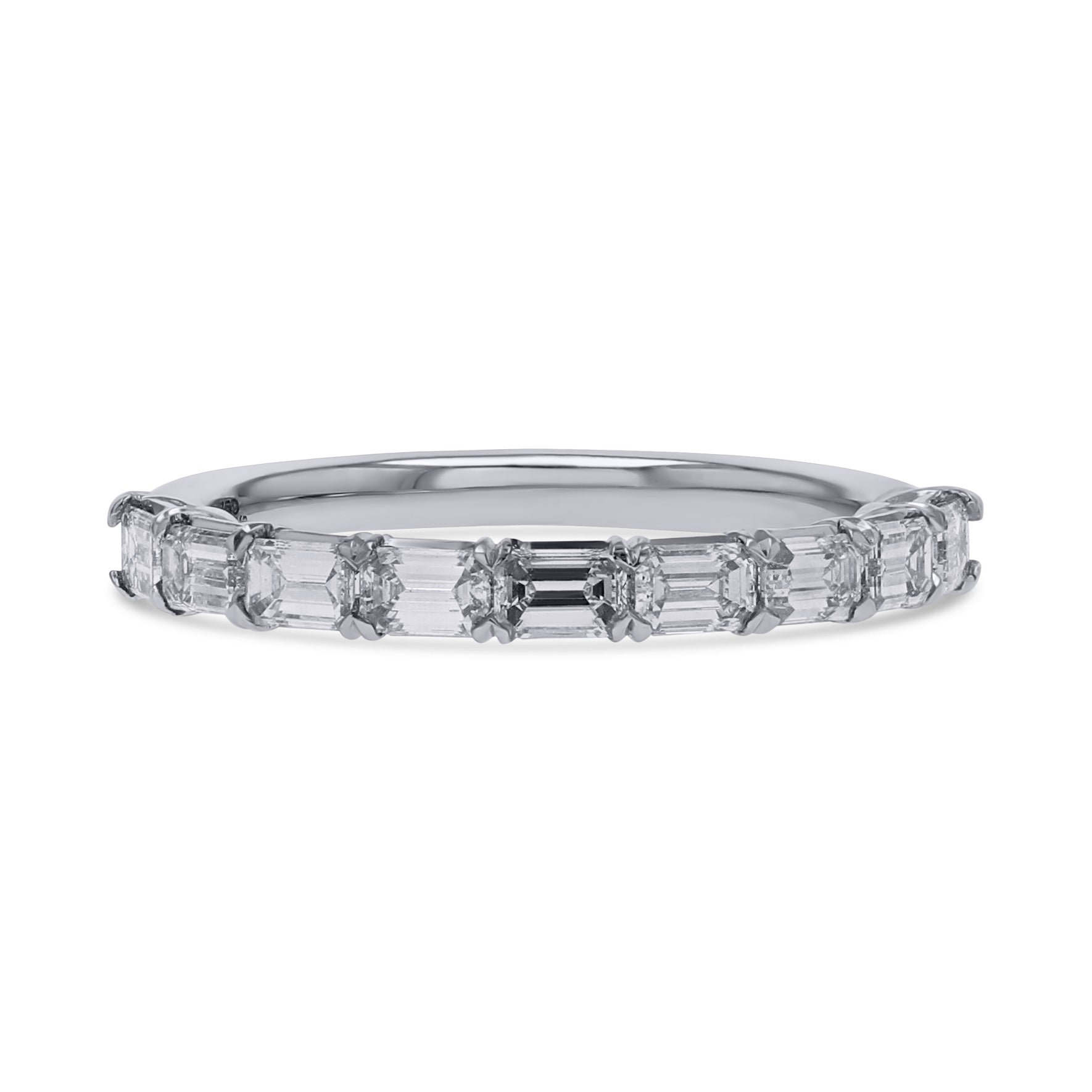 The East-West Emerald Cut Diamond Band - Skeie&#39;s Jewelers