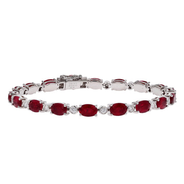 18kt White Gold Ruby & Diamond Bracelet - Skeie's Jewelers