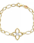 Cialoma Diamond Flower Almond Link Bracelet by Roberto Coin - Skeie's Jewelers