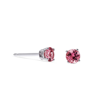 Pink Tourmaline Stud Earrings