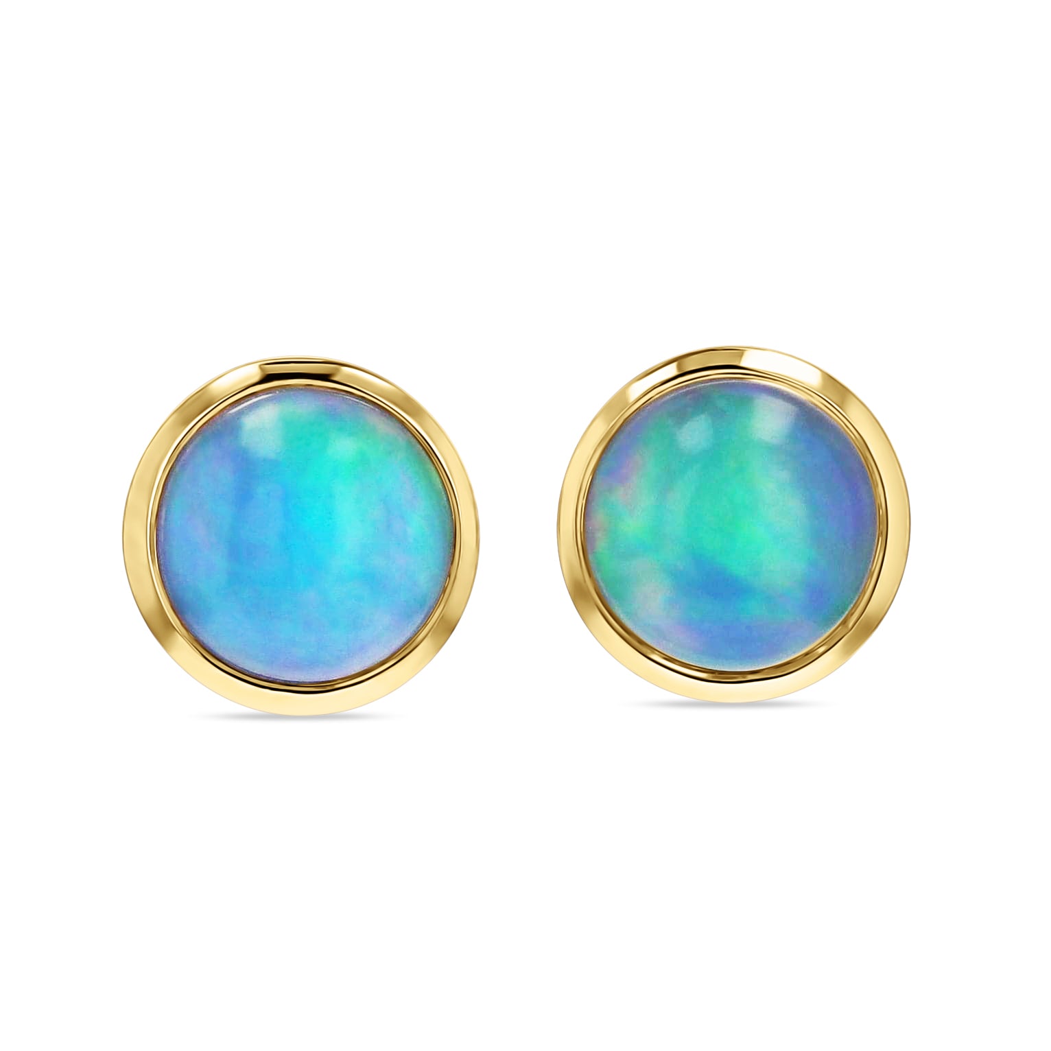 Opal Bezel Studs - Skeie's Jewelers