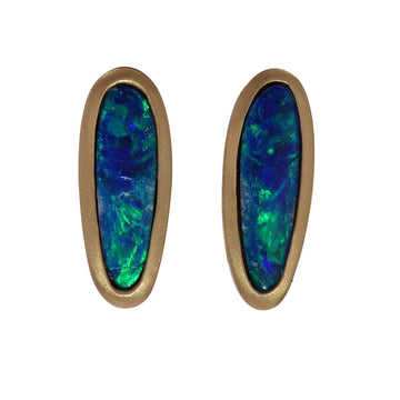 Kimberly Collins Yellow Gold Opal Stud Earrings - Skeie's Jewelers