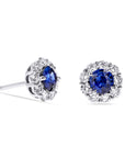 Sapphire and Diamond Halo Studs by Simon G - Skeie's Jewelers