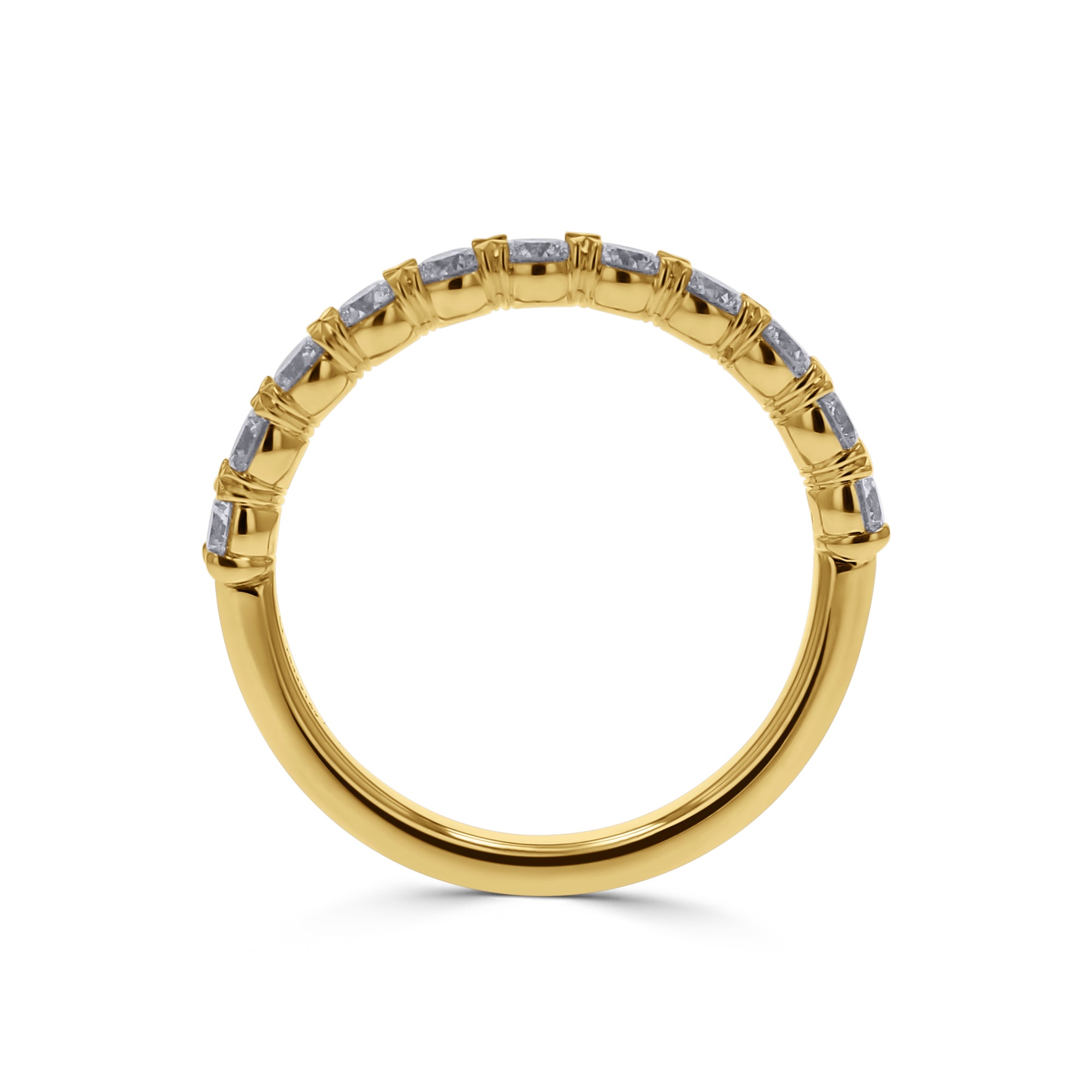 The Silk Prong Half-Round Diamond Band - Skeie's Jewelers