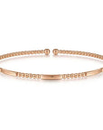 Gabriel & Co. Rose Gold Bujukan Bead Open Bangle - Skeie's Jewelers