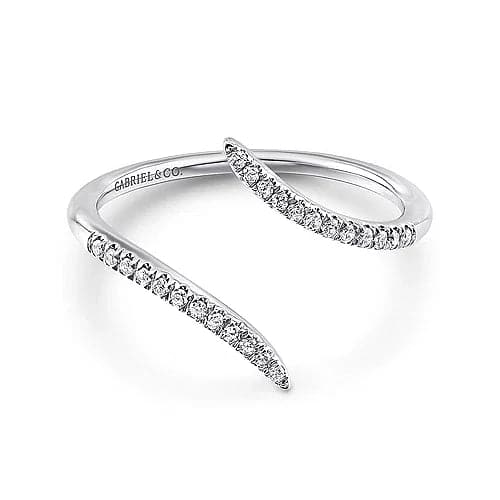 Gabriel & Co. White Gold Bypass Open Diamond Ring - Skeie's Jewelers