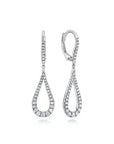 Pair of diamond teardrop earrings on a white background