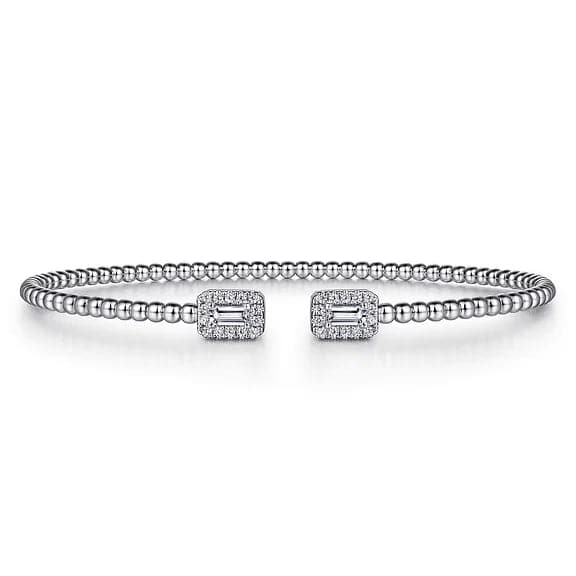 Gabriel & Co. White Gold Diamond Open Cuff Bangle - Skeie's Jewelers