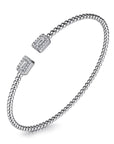 Gabriel & Co. White Gold Diamond Open Cuff Bangle - Skeie's Jewelers