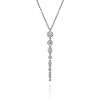 Gabriel & Co. White Gold Diamond Bar Necklace - Skeie's Jewelers