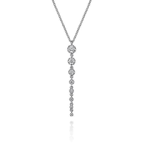 Gabriel & Co. White Gold Diamond Bar Necklace - Skeie's Jewelers