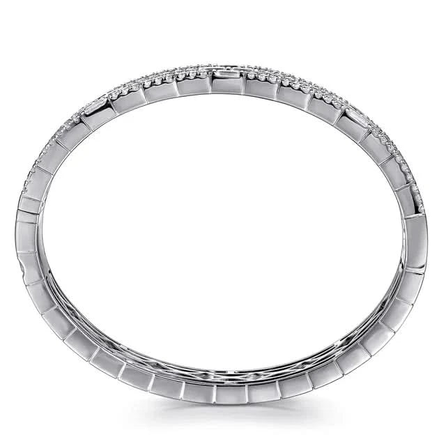 white gold bracelet with small diamonds on a white background