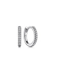 white Gold hoop earrings with embedded stones on a white background