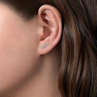 Gabriel & Co. White Gold Diamond Leaf Shape Stud Earrings - Skeie's Jewelers