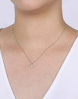 Gabriel & Co. White Gold Diamond Pave Starburst Pendant Necklace - Skeie's Jewelers