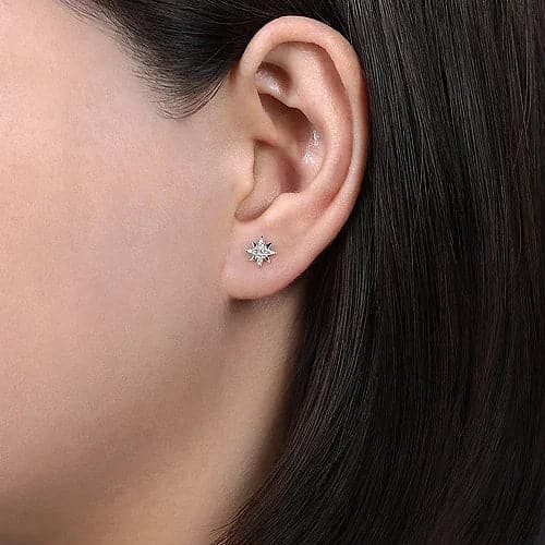 Gabriel & Co. White Gold Diamond Star Stud Earrings - Skeie's Jewelers