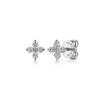 Gabriel & Co. 14K White Gold Diamond Stud Earrings Floral Design