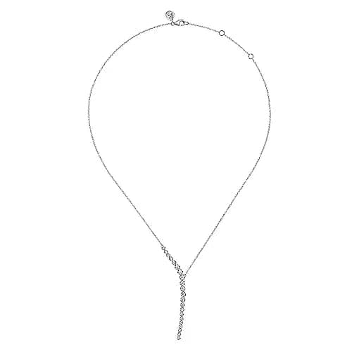 Gabriel & Co. White Gold Diamond Y Knots Necklace - Skeie's Jewelers