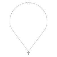Gabriel & Co. White Gold Marquise Shaped Diamond Cross Necklace - Skeie's Jewelers